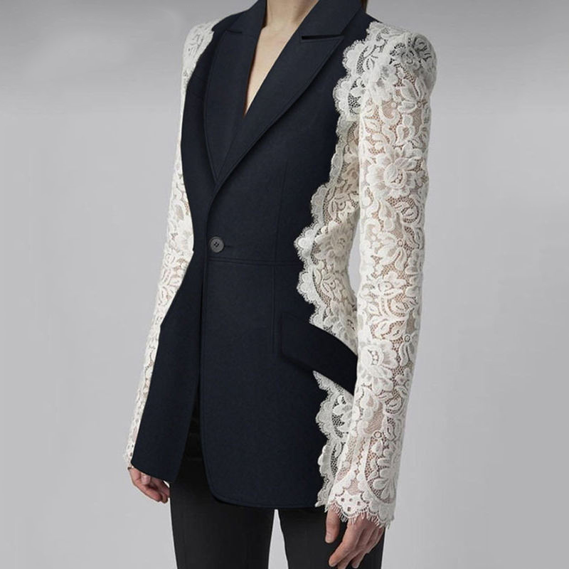 Women's Lace Patchwork Blazer