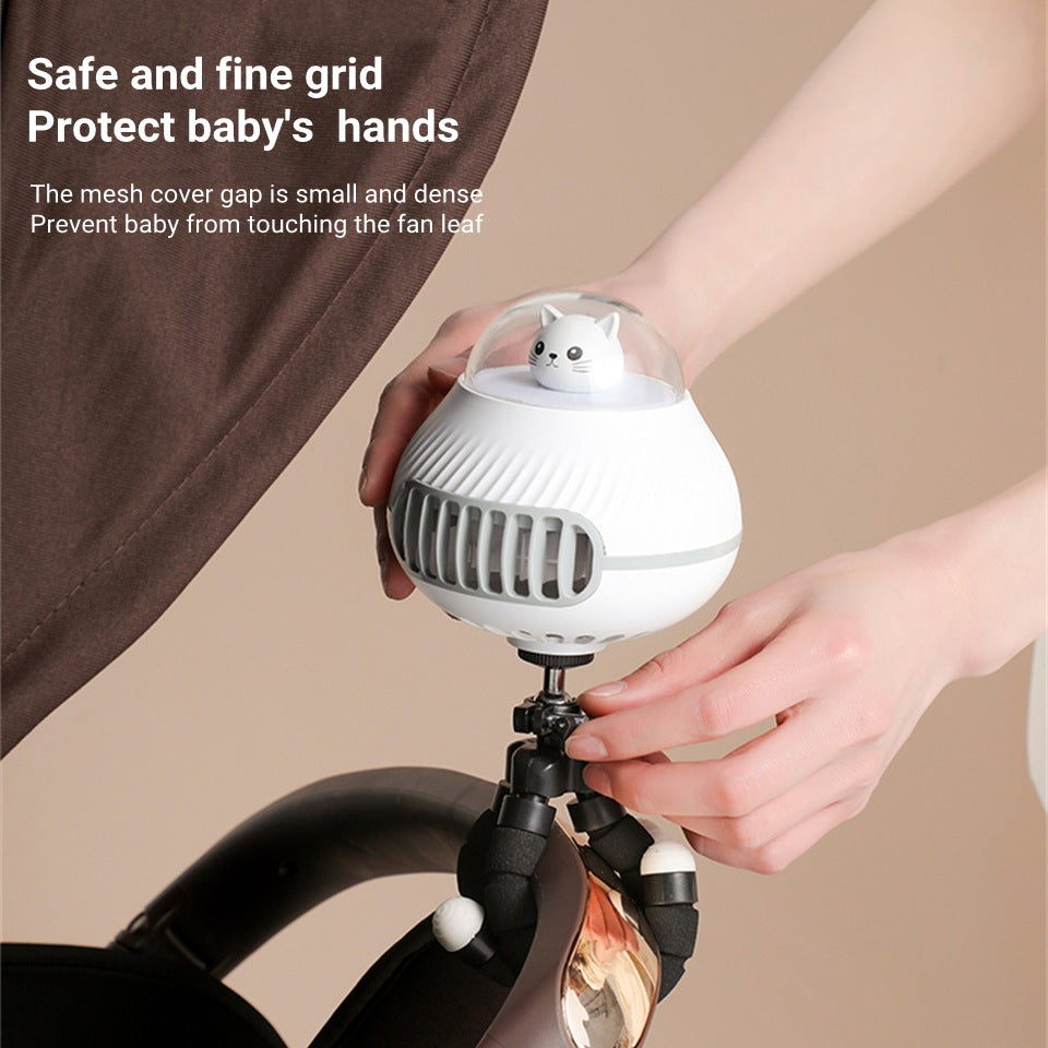 Safety Portable Bladeless Fan for Baby Strollers