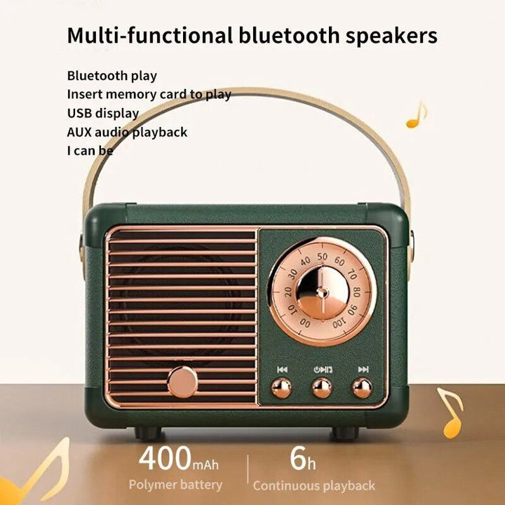 Portable Waterproof Bluetooth Speaker with Bass Subwoofer, Wireless Outdoor Sound for Car, Music Box Compatible with iOS/Android