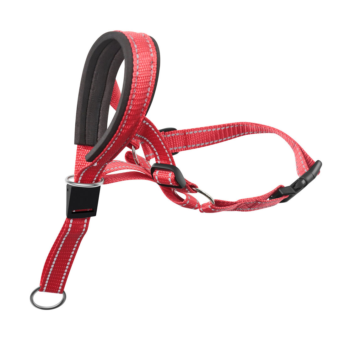 Reflective Nylon Dog Muzzle and Leash Set with Adjustable Fit