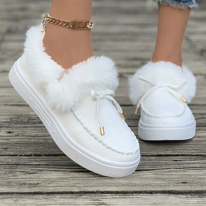 Winter Round Head Thick Bottom Velvet Warm Cotton Shoes Women