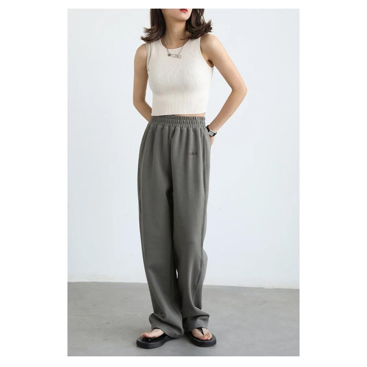 Women's Elastic Waist Cotton Straight Casual Sweatpants