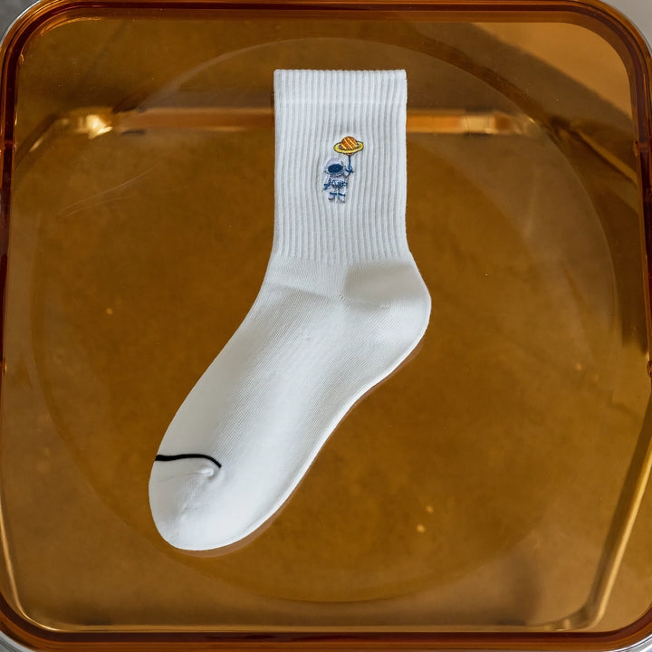 Unisex Embroidered Astronaut Space Socks