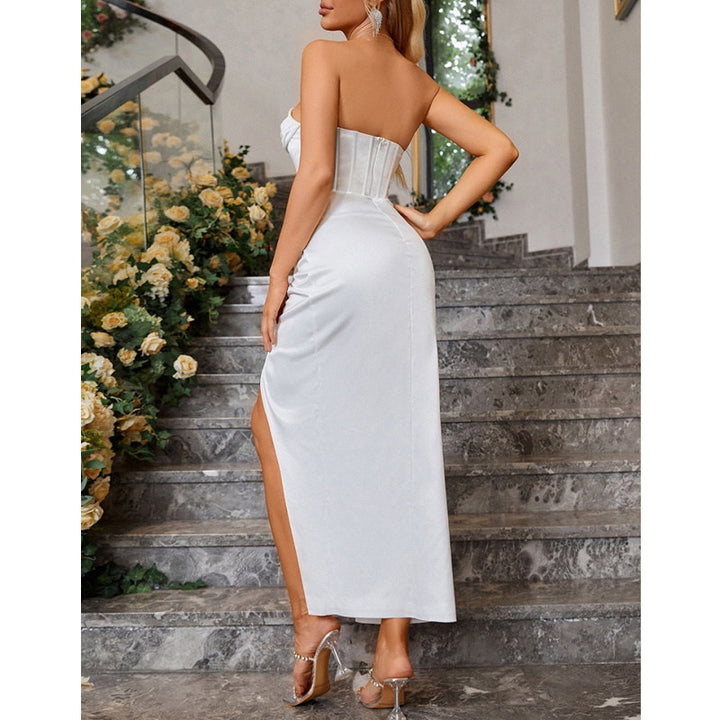 Female Chest Hugging High Slit Hip Hugging Jumpsuit Long Skirt