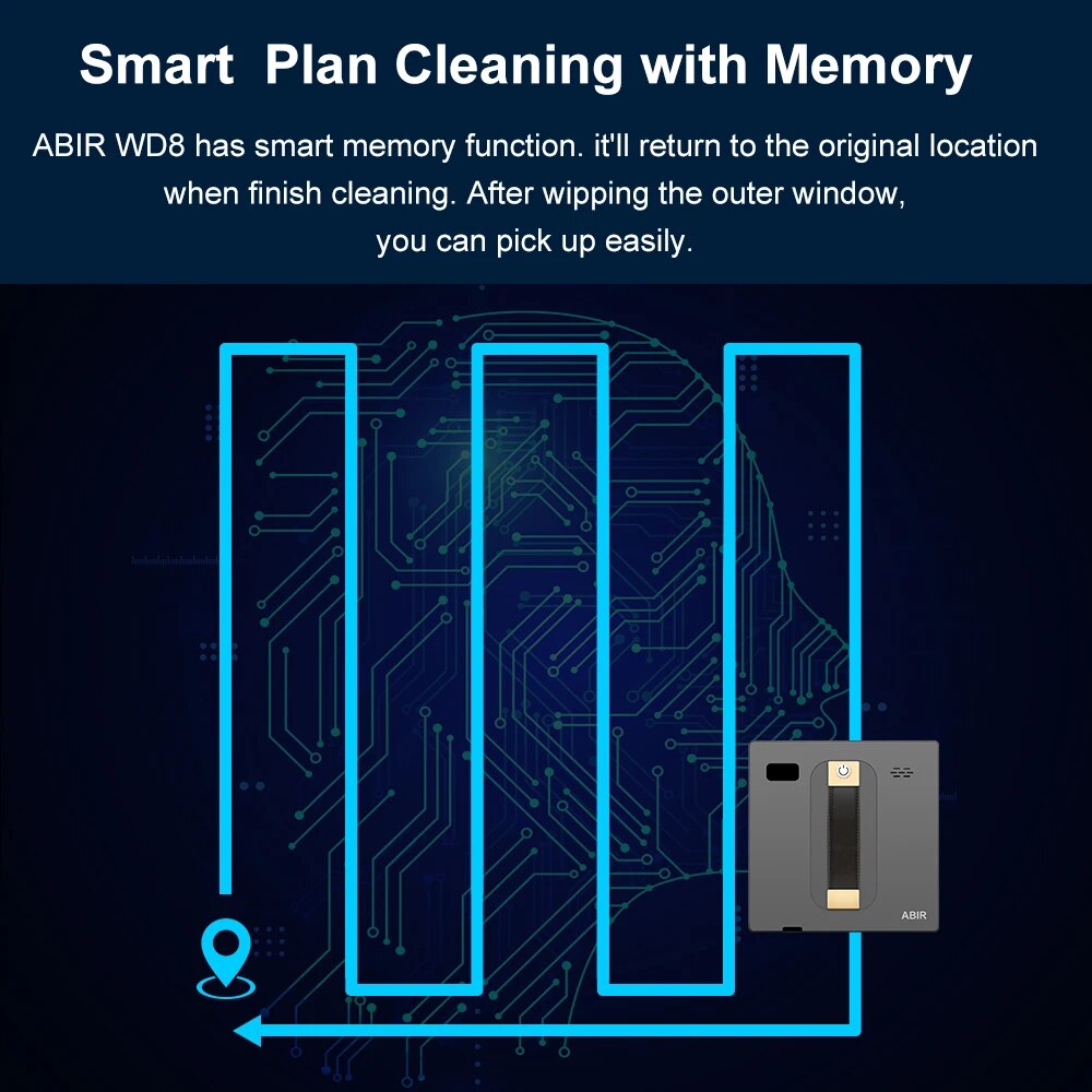 Smart Glass Cleaning Robot with Dual Water Spray and High Vacuum Suction