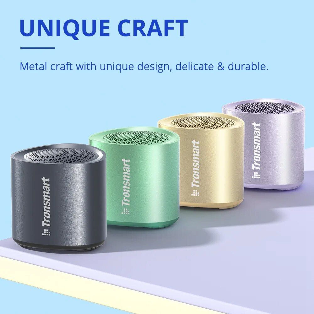 Compact Waterproof Mini Portable Speaker with Stereo Pairing & Hands-Free Calling
