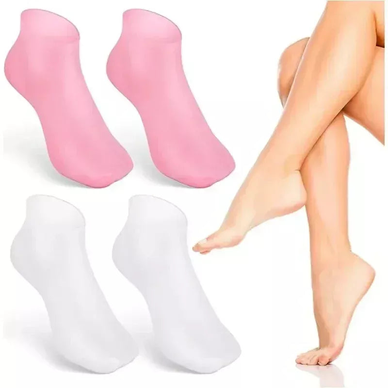 Silicone Spa Moisturizing Gel Socks for Foot Exfoliation & Care