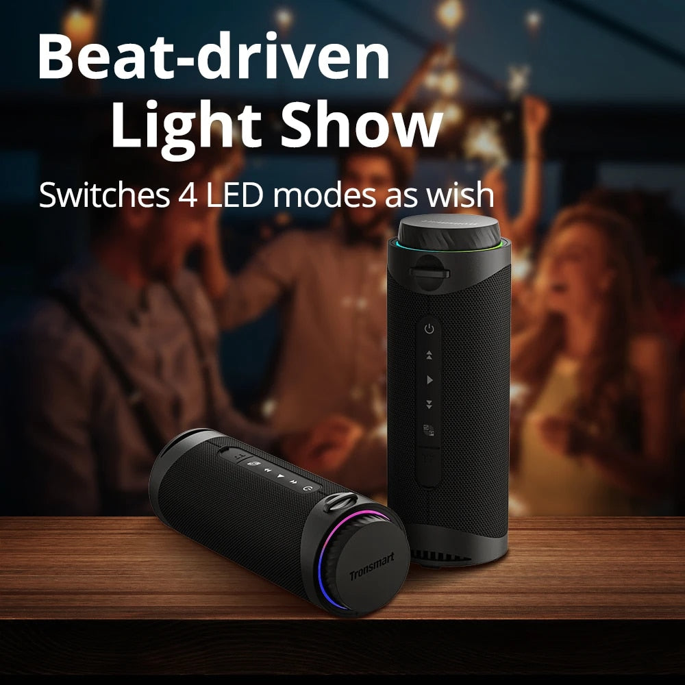 360° Surround Sound Bluetooth Speaker with LED Light Show and APP Control