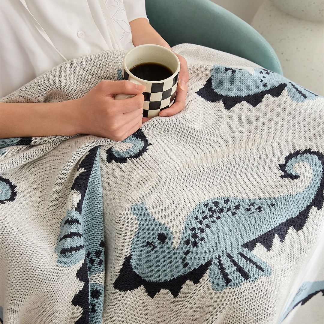 Cute Sea Horse Cotton Blanket