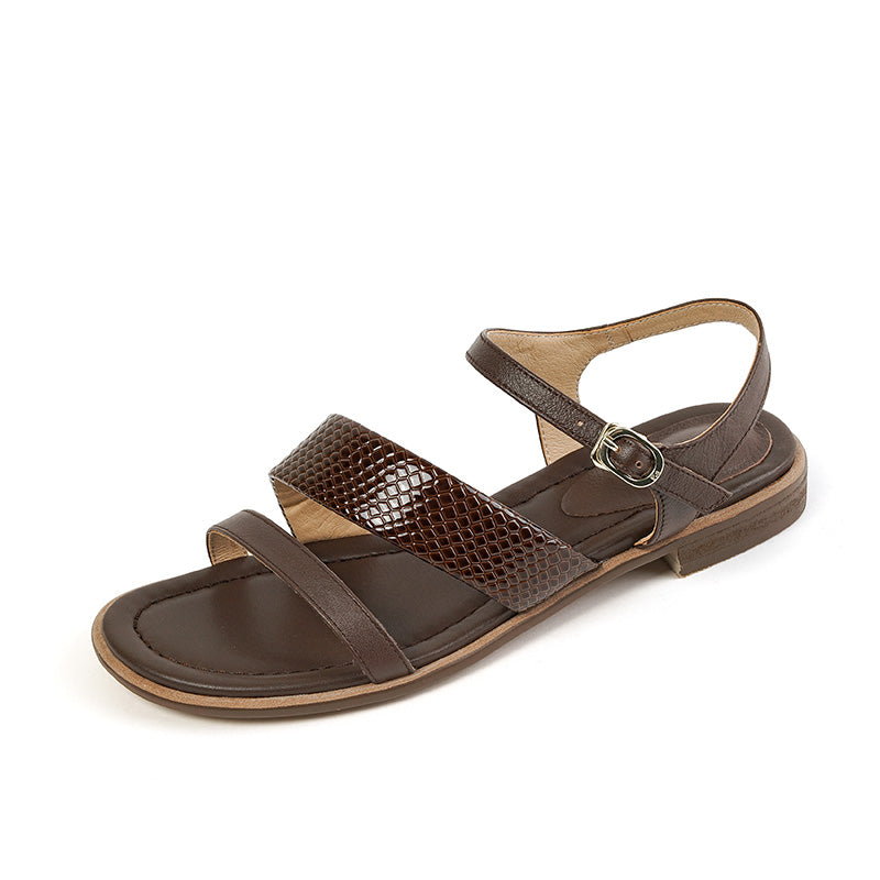 Retro Chic Women's Leather Sandals