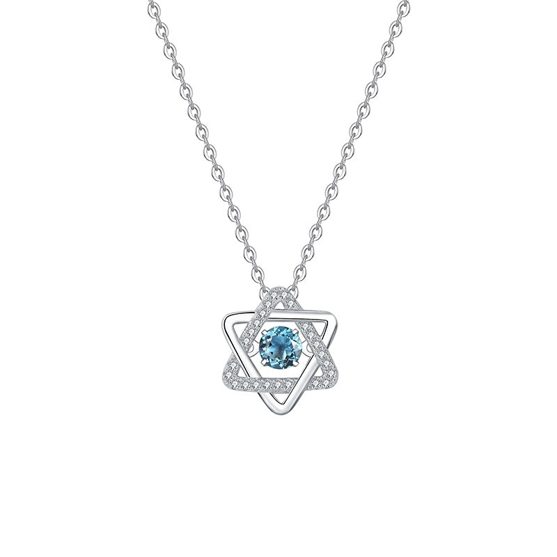 Women's S925 Sterling Silver Natural Topaz Necklace