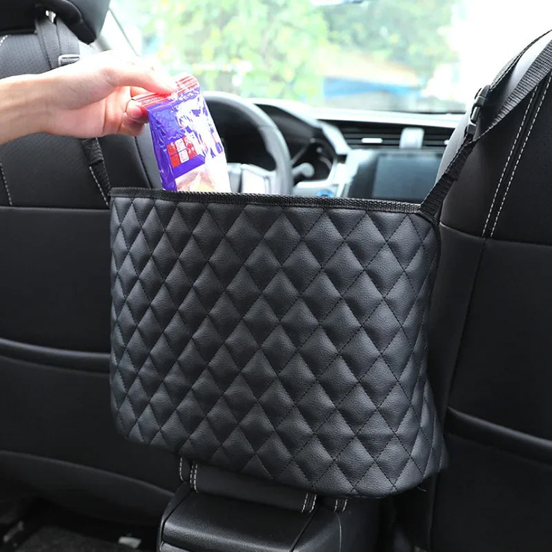 Luxury Car Seat Mesh Handbag Holder & Rear Seat Organizer Barrier