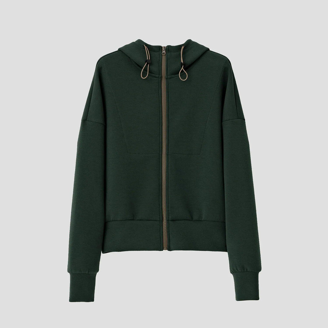 Short Hooded Drawstring Sweatshirt For Women