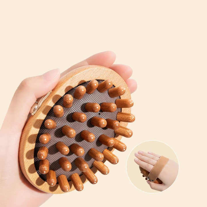 Wooden Meridian Massage Brush with Anti-Cellulite and Scalp Massage Benefits