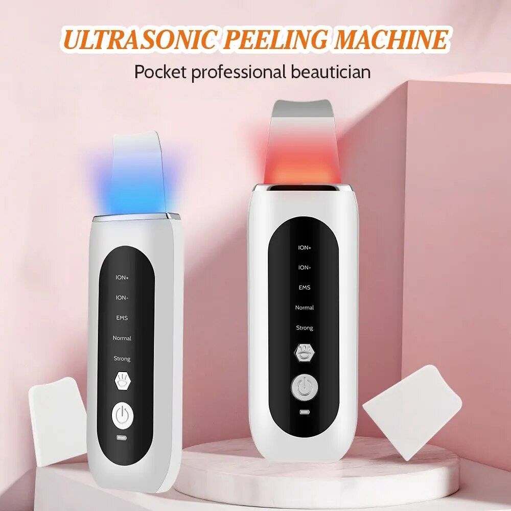 Ultrasonic EMS Facial Scrubber: Skin Renewal & Blackhead Removal Device