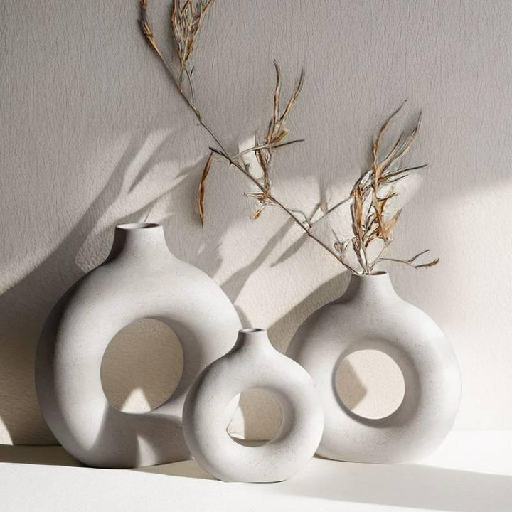 Minimalist Circular Ceramic Vase