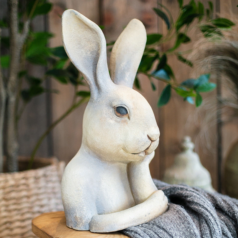 Rabbit Bust Sculpture Large Decorative Ornaments Post-modern Art Entrance Courtyard Creative