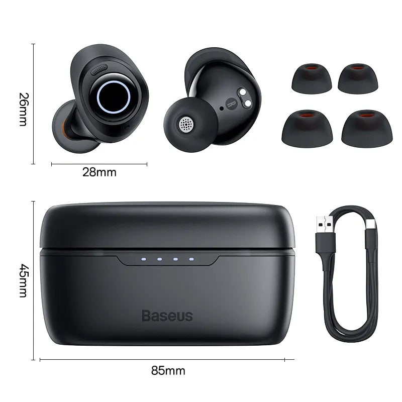 Wireless Noise Cancelling Sport Earbuds with Long Battery Life and Bluetooth 5.3