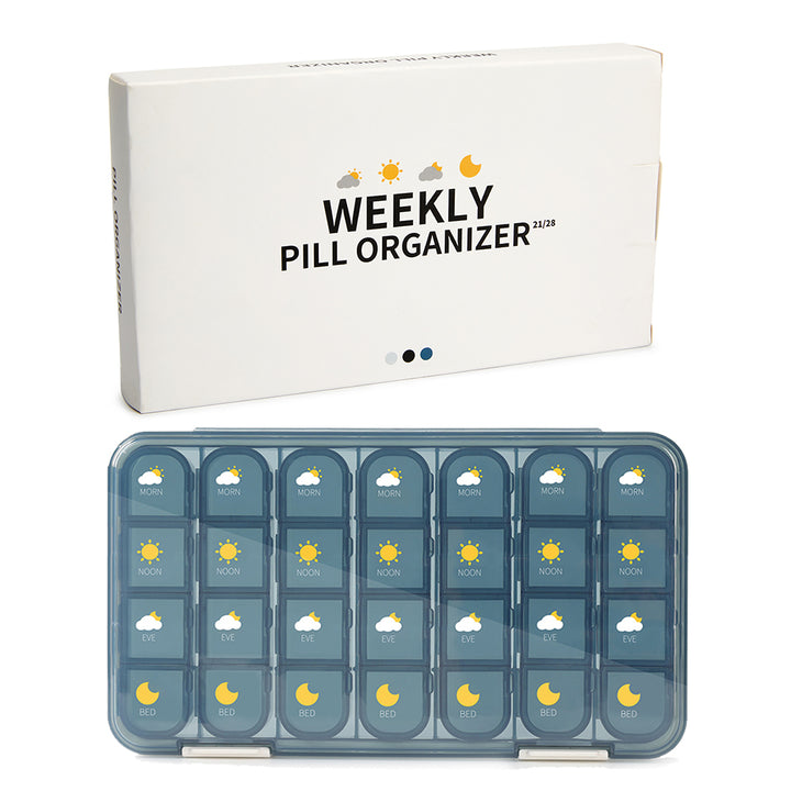 Large Capacity Weekly Pill Organizer - 21/28 Grids Pill Case