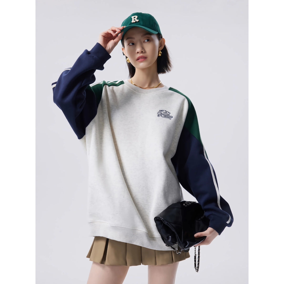 Women's Contrast Stitching Pullover - Casual Autumn Hoodie