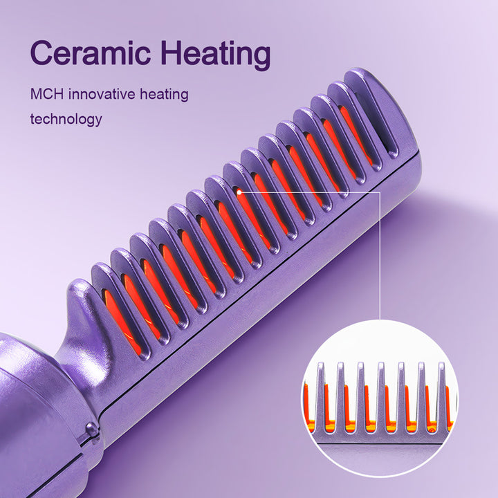 Electric Hot Comb Hair Straightener with Negative Ion Anti-Scald Technology