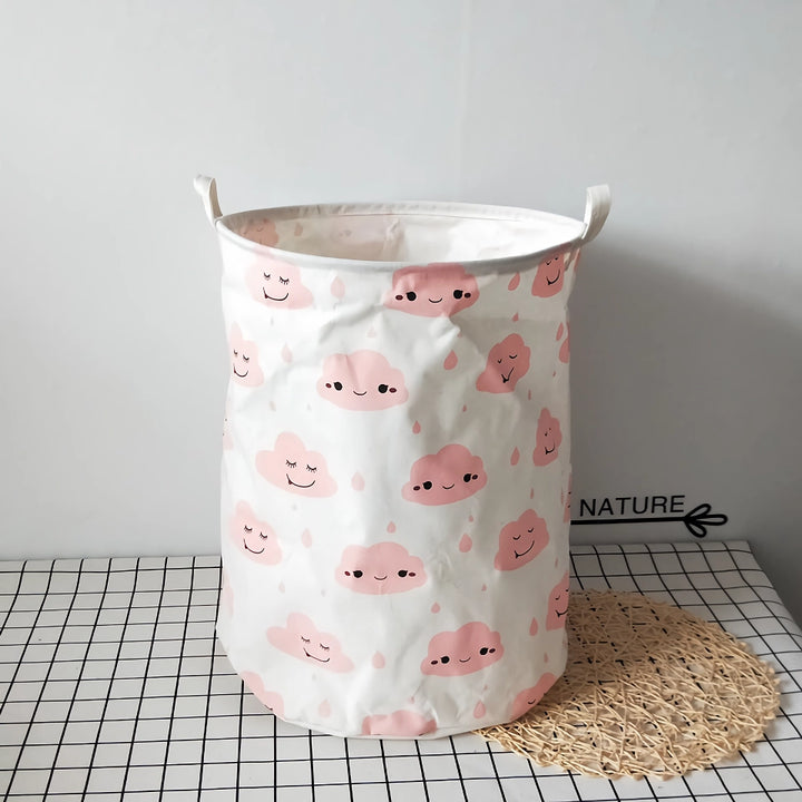 Large Foldable Cotton Linen Laundry Basket