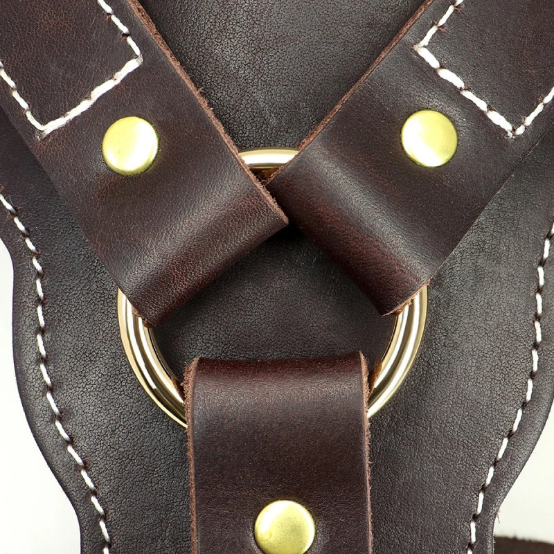 Genuine Leather Dog Harness for Large Dogs