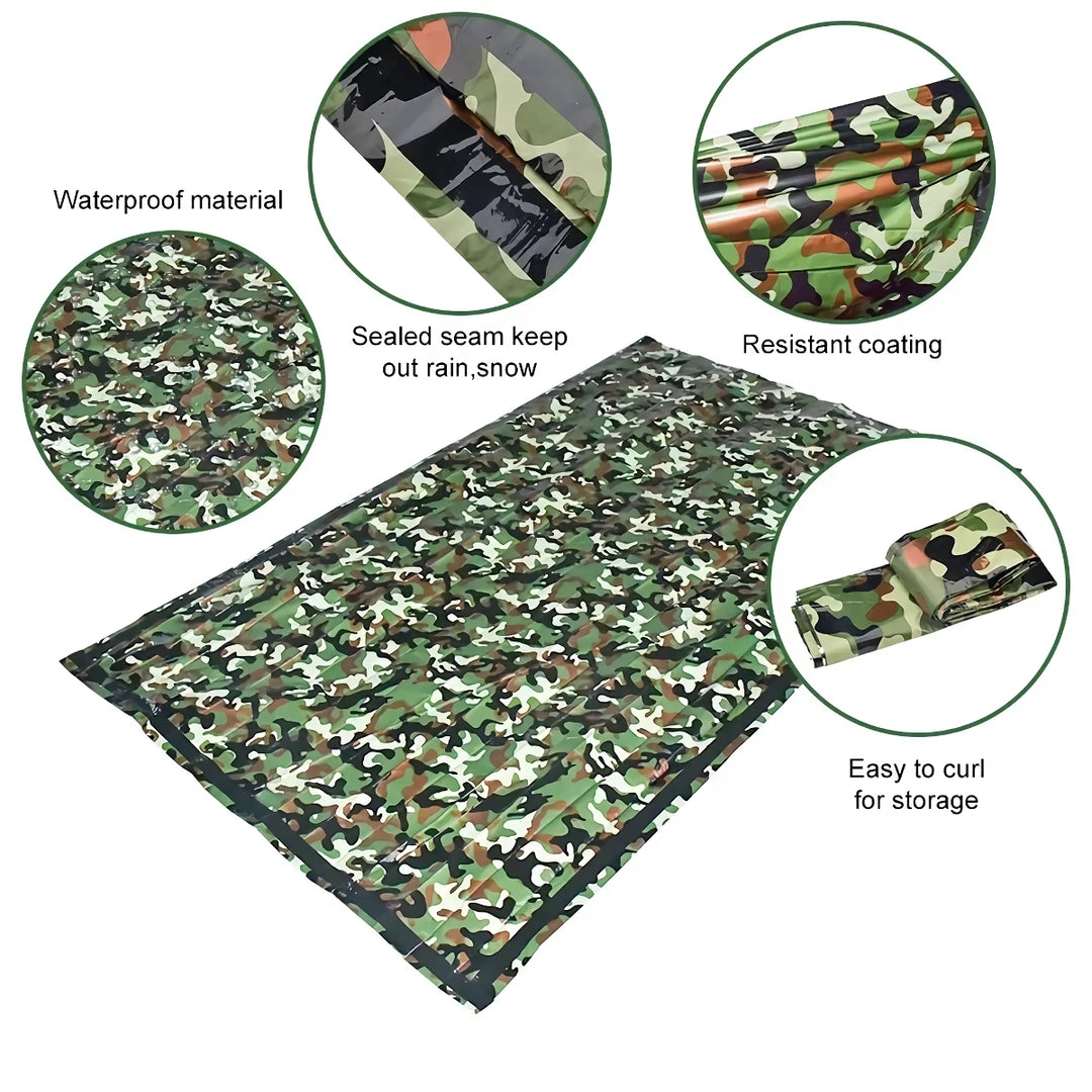 Camouflage Waterproof Emergency Sleeping Bag for Outdoor Camping and Survival