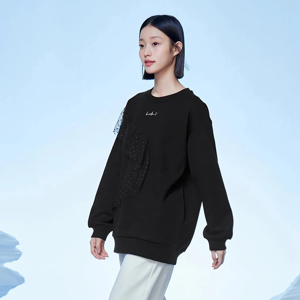 Mid-Length Loose Fleece Sweatshirt for Women