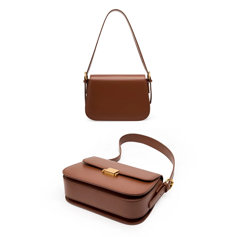 Genuine Leather Minimalist Shoulder Bag