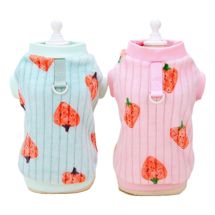 Cute Strawberry Pattern Fleece Vest for Small to Medium Dogs & Cats