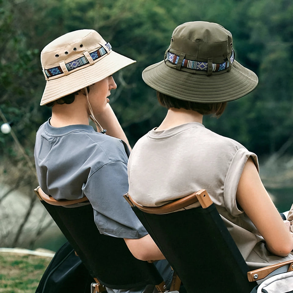 Vibrant Bucket Hat with Ethnic Belt