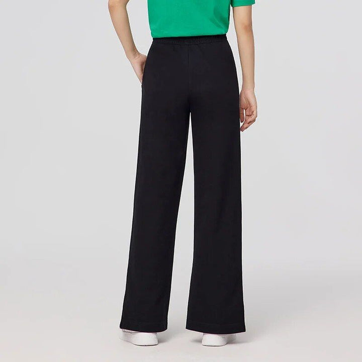 Women Contrasted Color Slit Wide Leg Pants