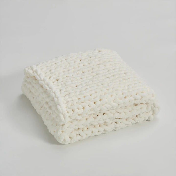 Cozy Chenille Chunky Knit Blanket Throw