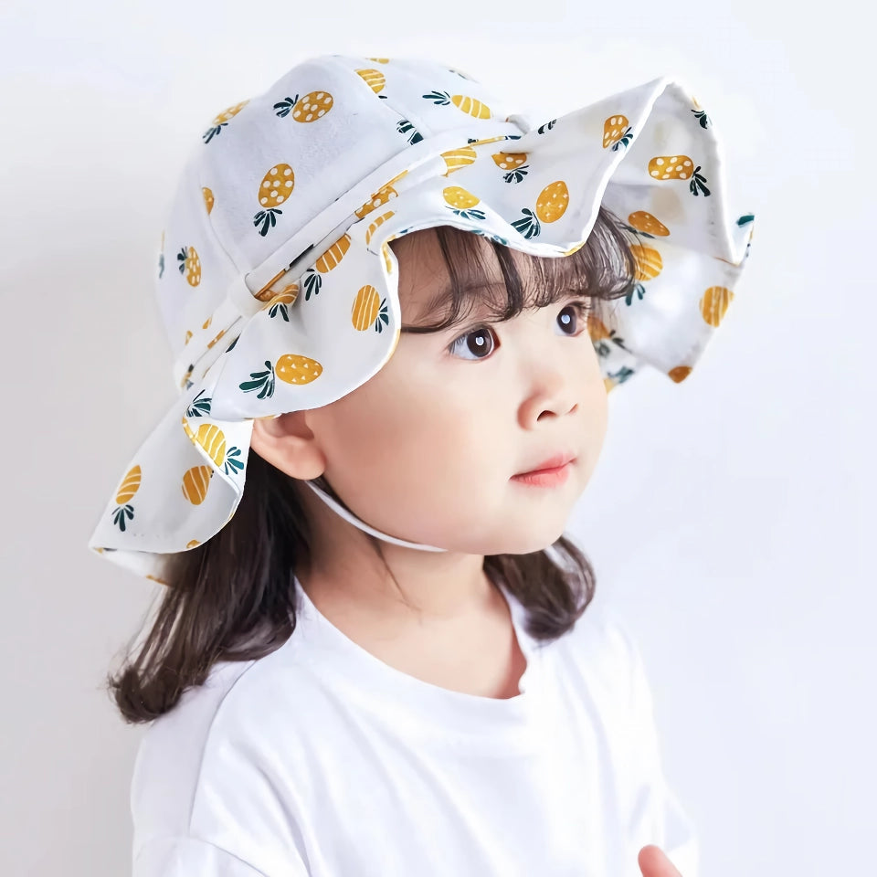 Cute Design Cotton Sun Protection Bucket Hats for Kids