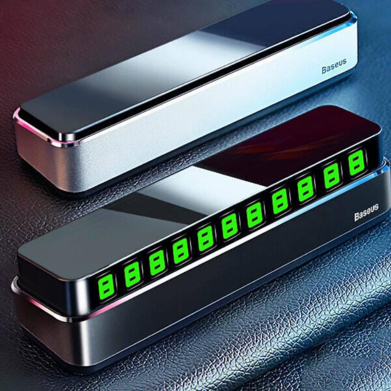 Temporary Car Parking Phone Number Card - Luminous, Hidden, Alloy, Reusable