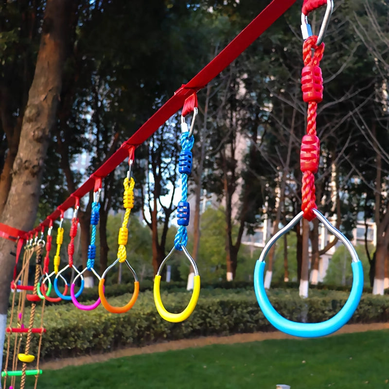 Kids Adjustable Gymnastic Ring Swing for Outdoor Fun