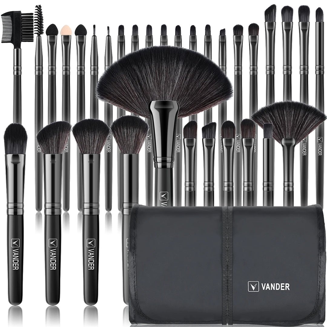 Professional 32-Piece Makeup Brush Set for Foundation, Blush, Eyeshadow & More with Case