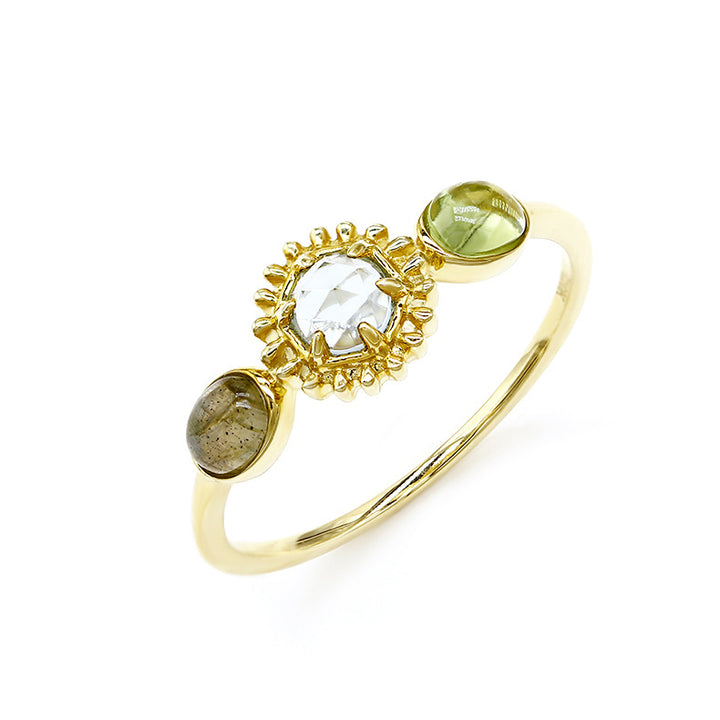 Ring Topaz Peridot S925 Sterling Silver