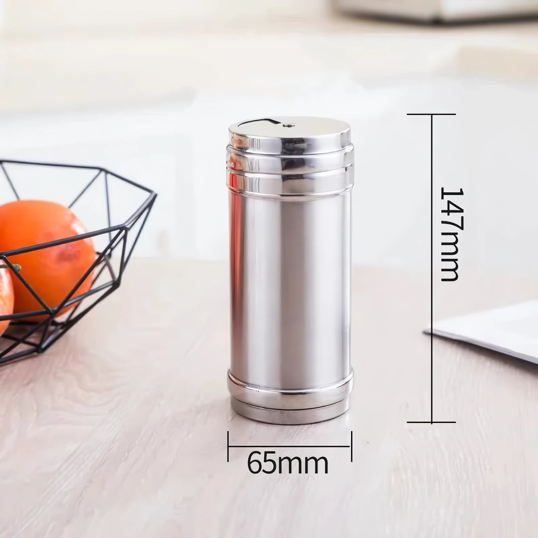 Rotatable Cover Stainless Steel Spice Jar - Adjustable Seasoning Bottle