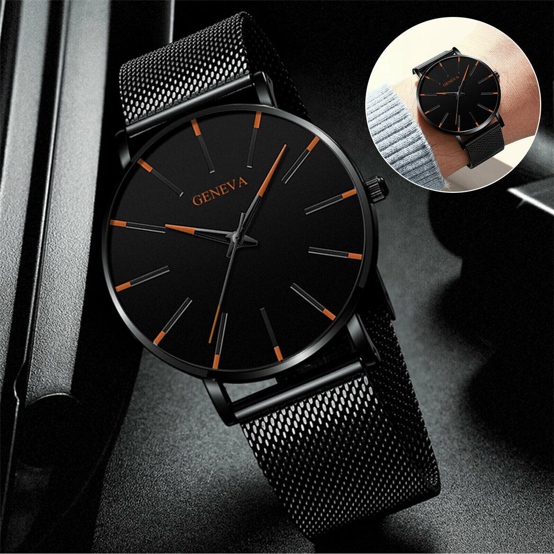 Luxury Men's Quartz Watch Stainless Steel Analog Ultra Thin Waterproof Business