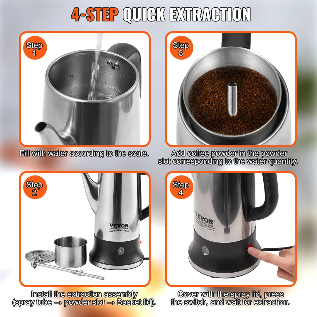 12-Cup Electric Percolator Coffee Pot