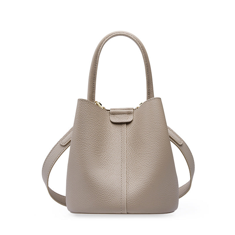 Leather Bucket Bag for Women