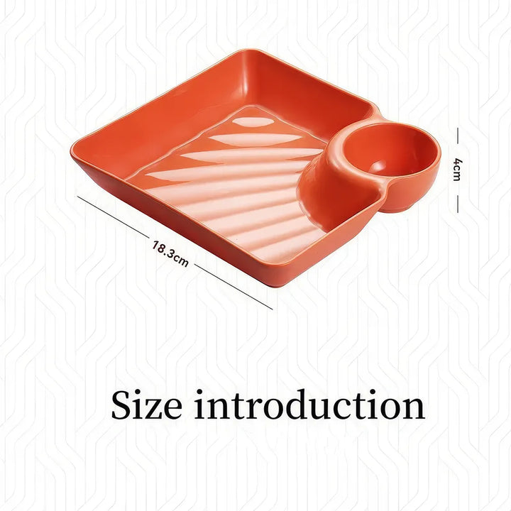 2-in-1 Square Snack Platter with Vinegar Compartment