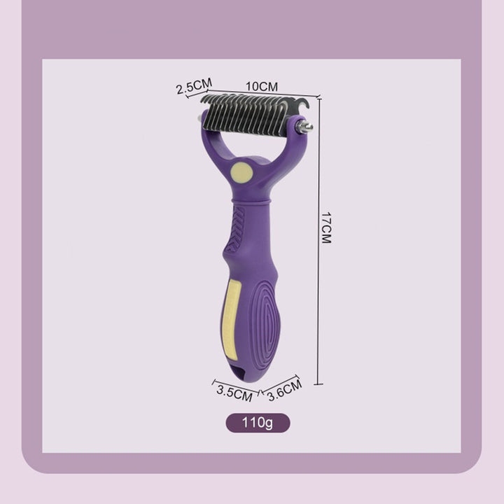 Dog Grooming comb Pet Deshedding Brush - Double-Sided Undercoat Rake for Dog Cat