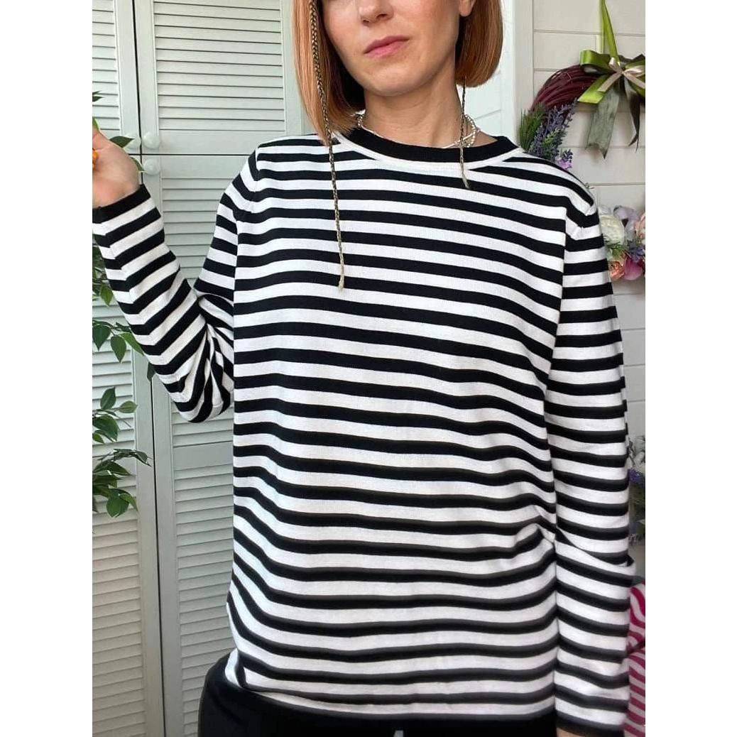 Autumn Winter Casual Knitted Stripe Sweater