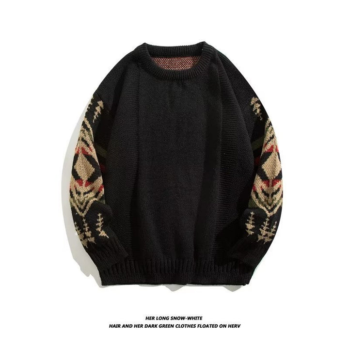 Men's Round Neck Sweater Lazy Personality Teenagers Cotton Knitwear