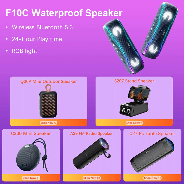 30W HD Waterproof Stereo Surround Portable Bluetooth Speaker