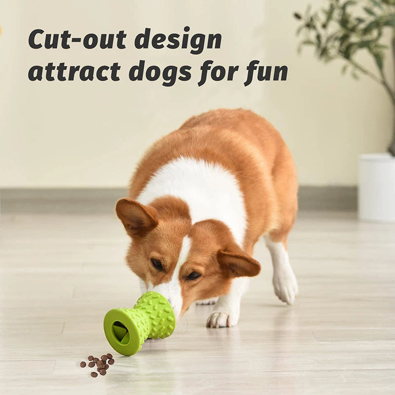 Durable Food Dispensing Chew Toy for Aggressive Chewers - Non-toxic, Natural Rubber, Treat Leaking Bone Toy for Dogs