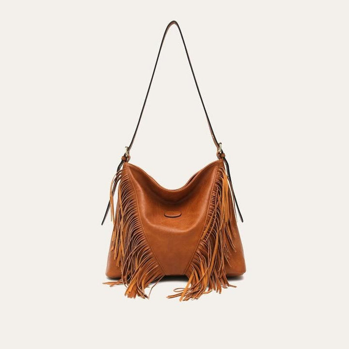 Luxurious Vegan Leather Tassel Shoulder Bag